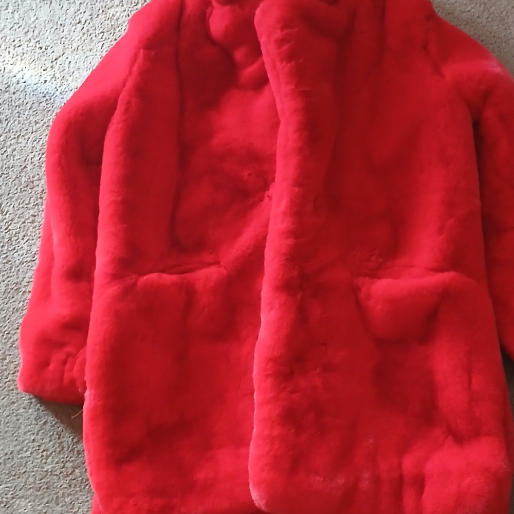 Red Faux Fur Coat